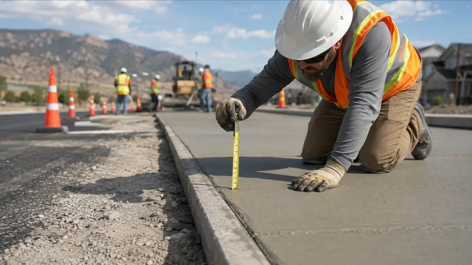 Quality-control step for concrete paving & repair in Cedar Hills, Utah