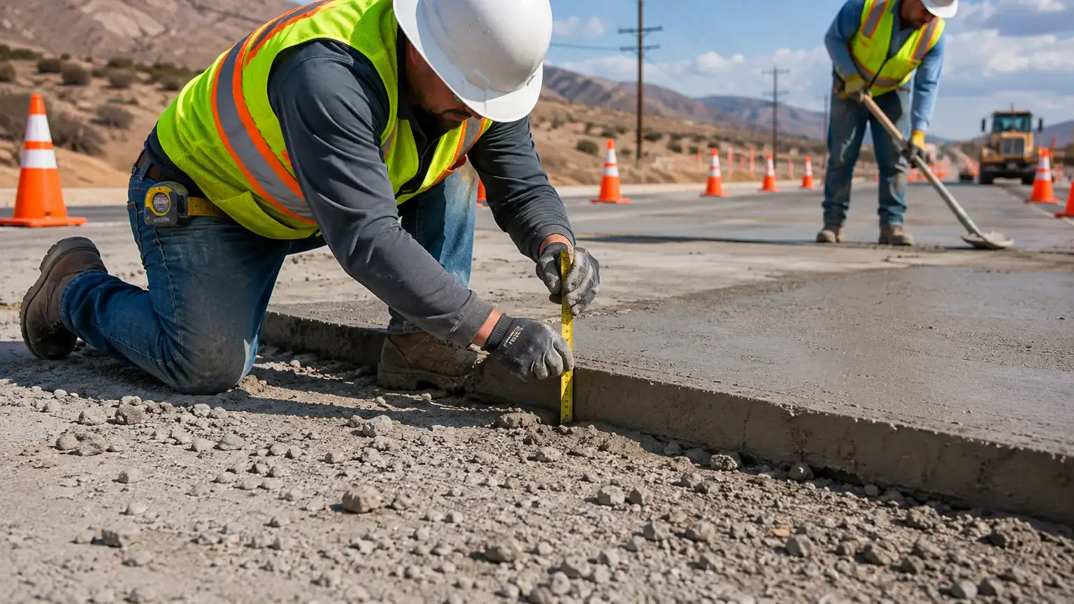 Quality-control step for concrete paving & repair in Eagle Mountain, Utah