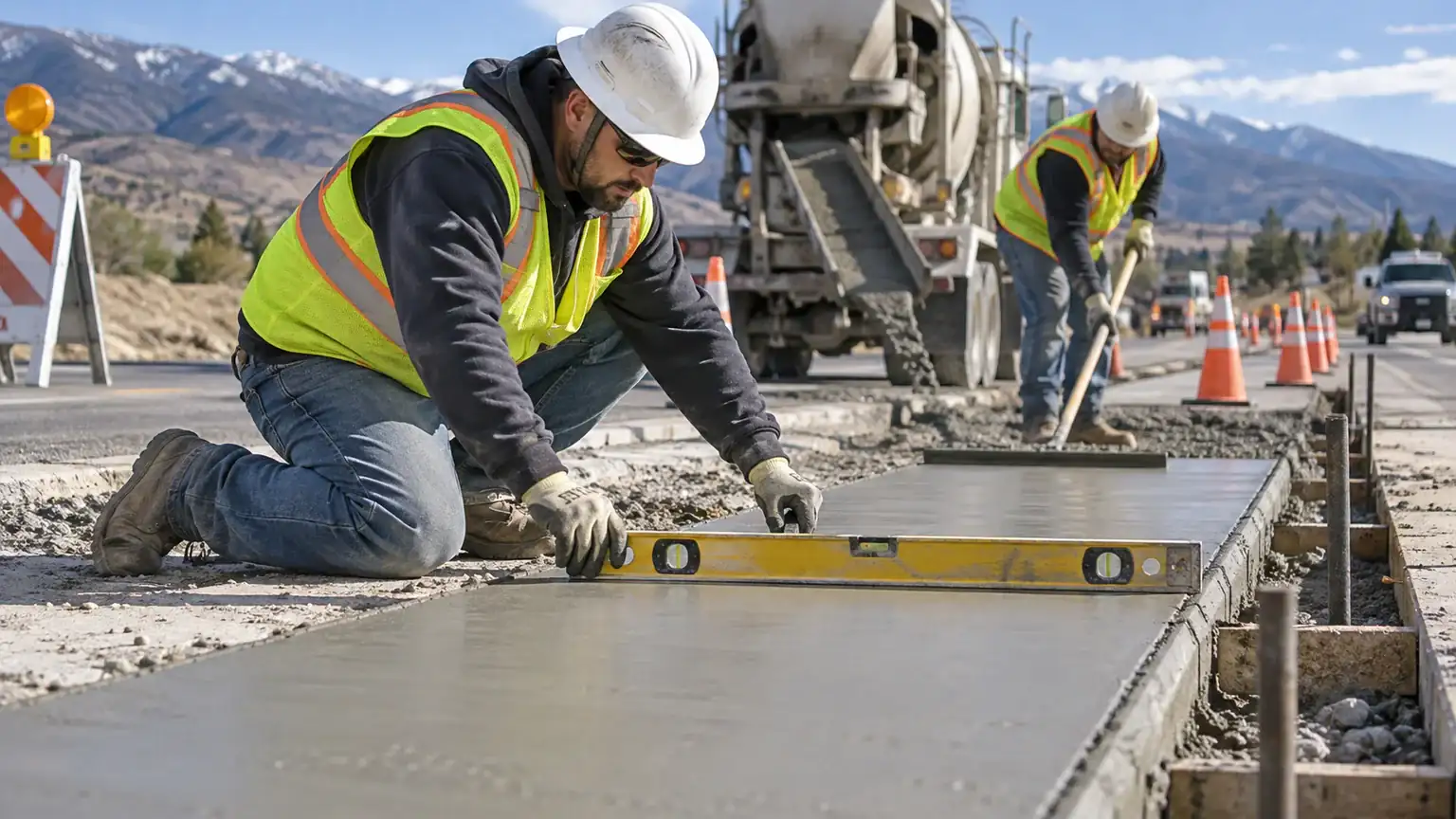 Quality-control step for concrete paving & repair in Fairfield, Utah