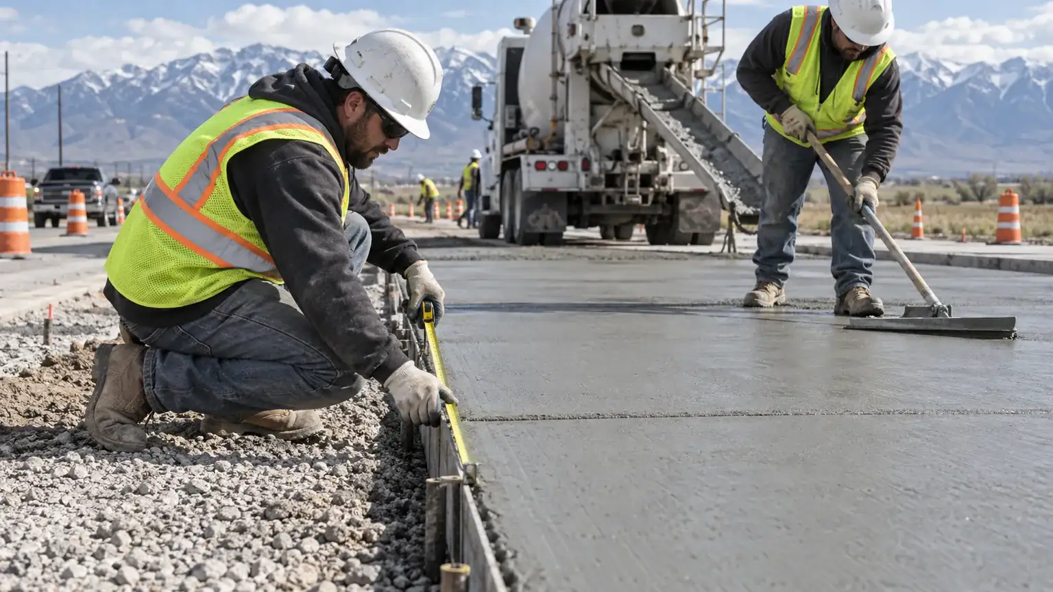 Quality-control step for concrete paving & repair in Genola, Utah