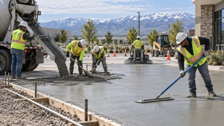 Concrete Paving & Repair crew working in a controlled Goshen, Utah pavement area