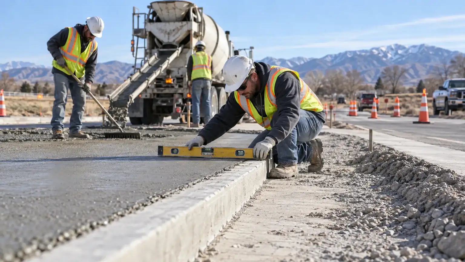 Quality-control step for concrete paving & repair in Goshen, Utah