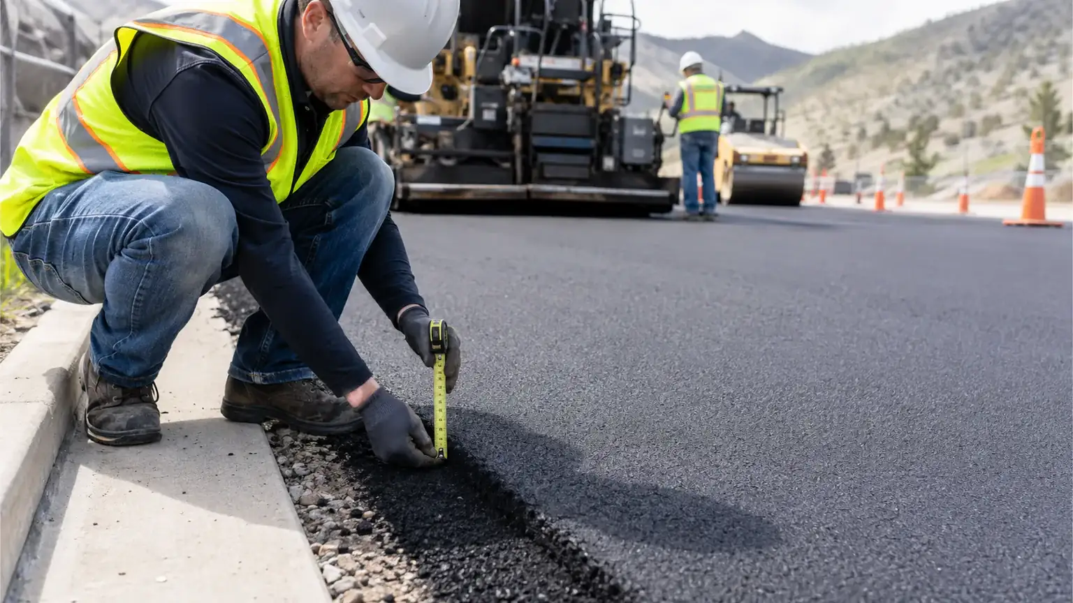 Quality-control step for driveway paving in Elk Ridge, Utah