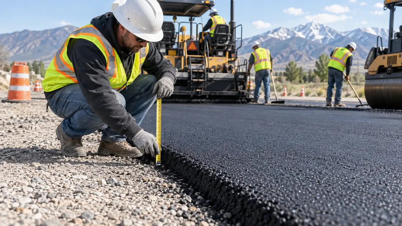 Quality-control step for driveway paving in Goshen, Utah