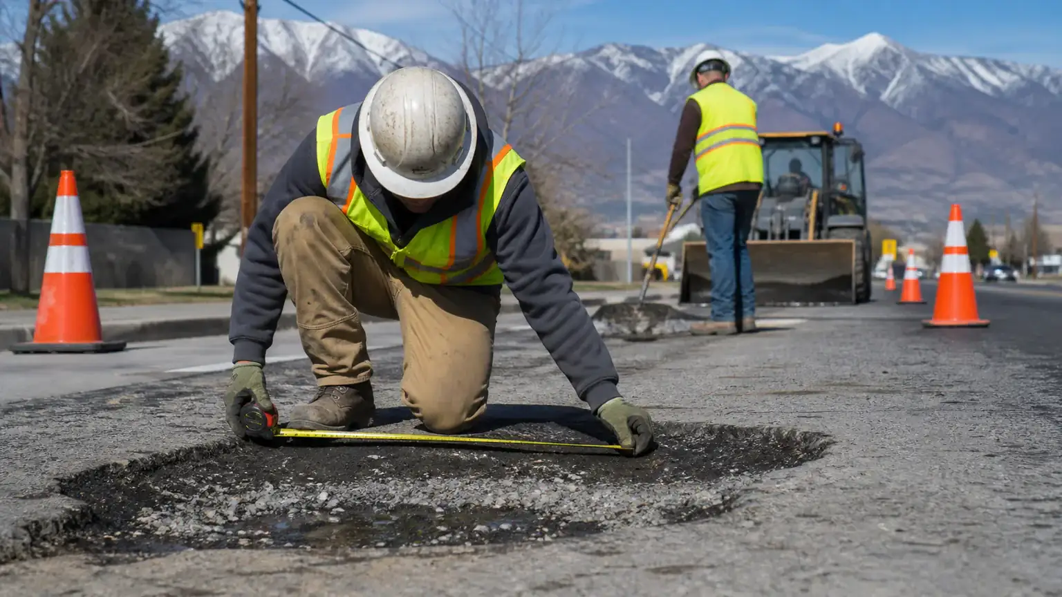 Quality-control step for pothole repair in American Fork, Utah