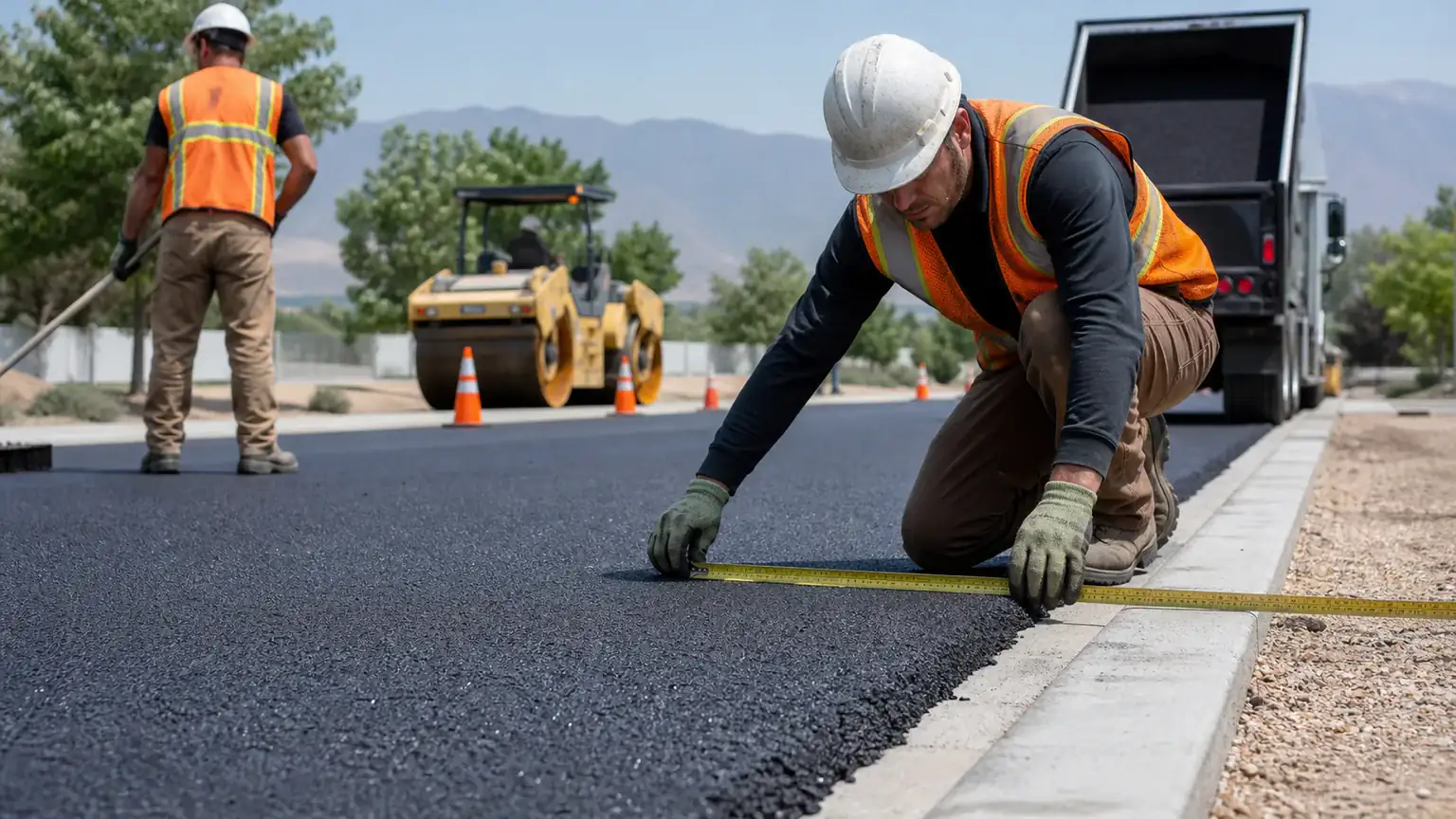 Quality-control step for residential asphalt paving in American Fork, Utah